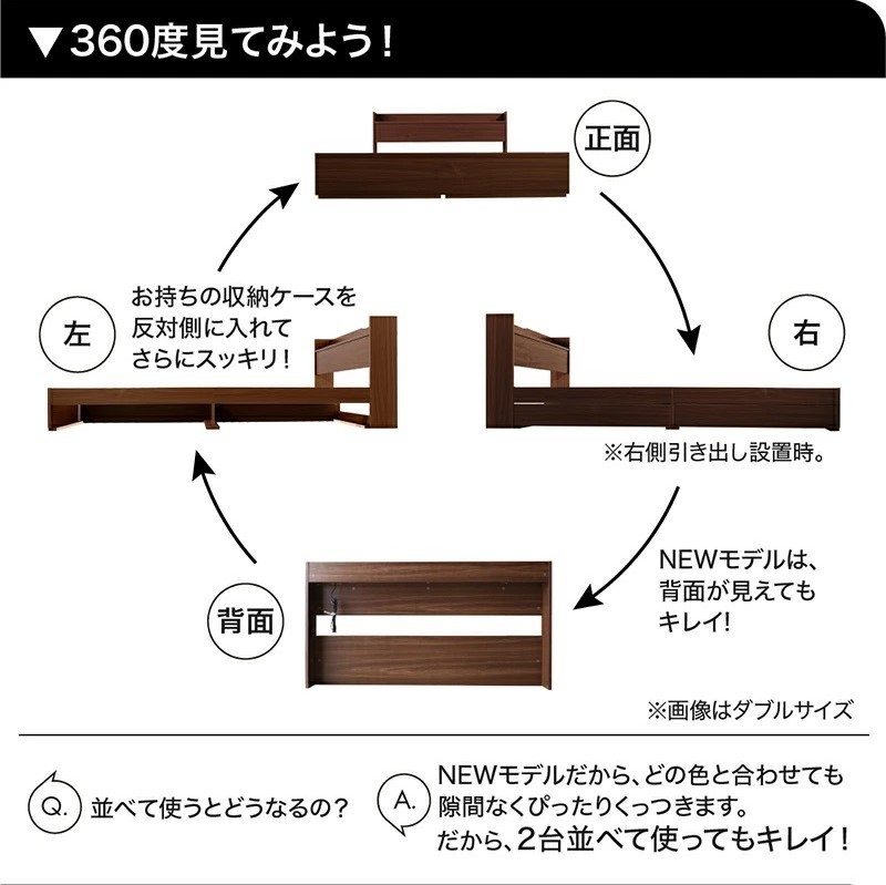 セミダブルベッド　ホテルプレミアムマットレス付き_画像6