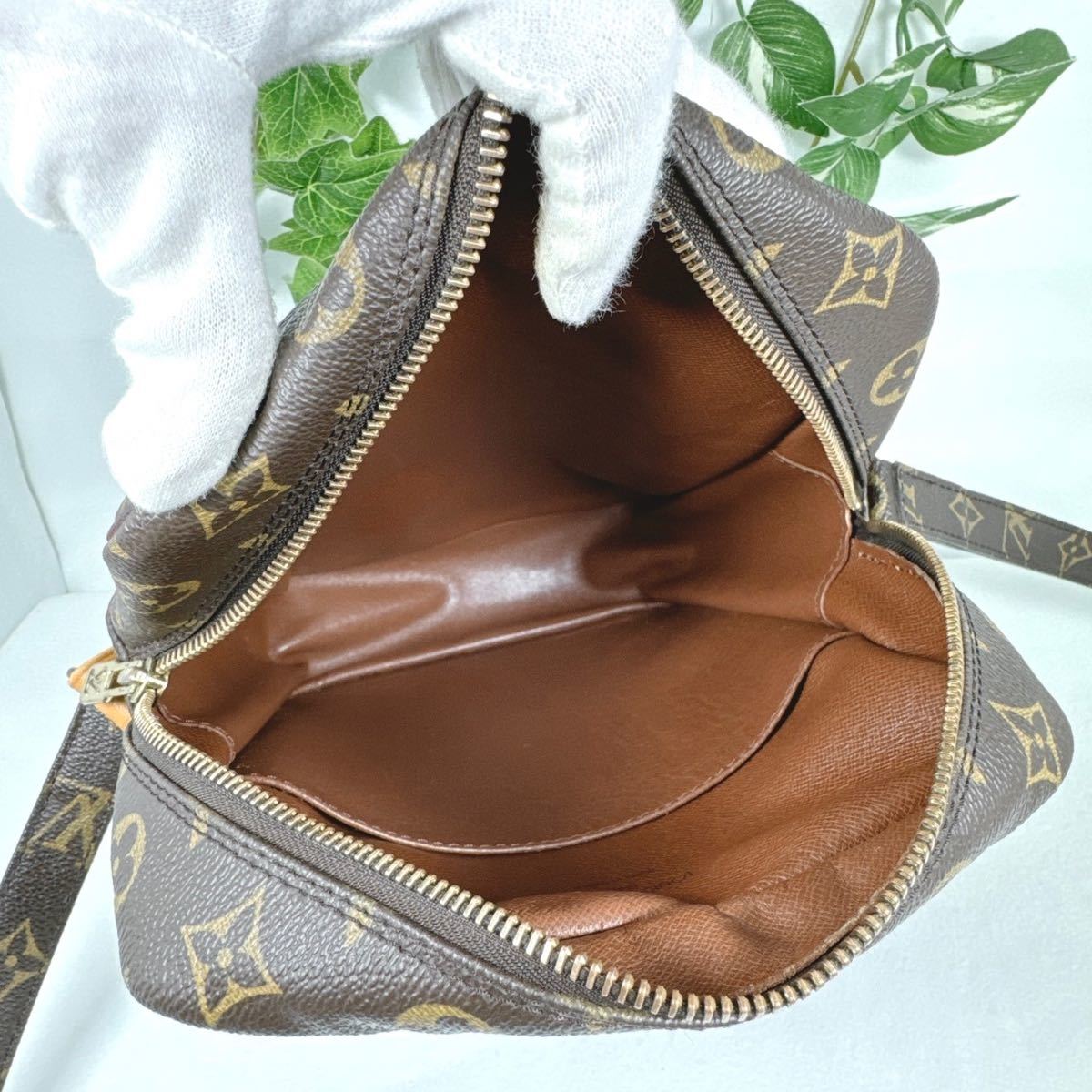 1円 LOUIS VUITTON ルイヴィトン ショルダーバッグ ダヌーブMM M45264 モノグラム シリアルSL8906_画像9