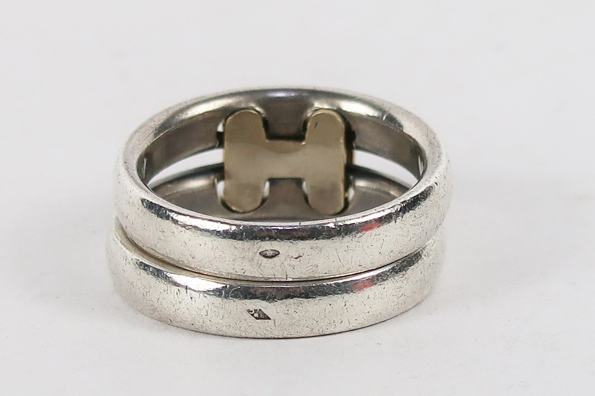 【美品】HERMES エルメス シルバー オランプ リング 指輪 925 ブランドアクセサリー 55 15号 小物 雑貨【PE2】_画像4