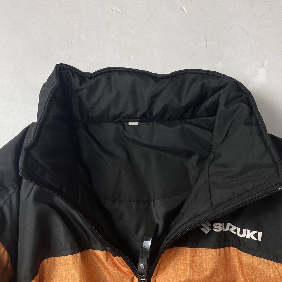 企業系 SUZUKI ハスラー 中綿ジャケット ジャンパー オレンジ×ブラック L 自動車 モータースポーツ_画像6