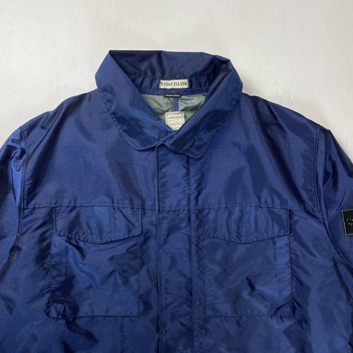 希少 90s STONE ISLAND ストーンアイランド フォーミュラースチールナイロンジャケット ネイビー XL イタリア製 マッシモオスティ_画像3