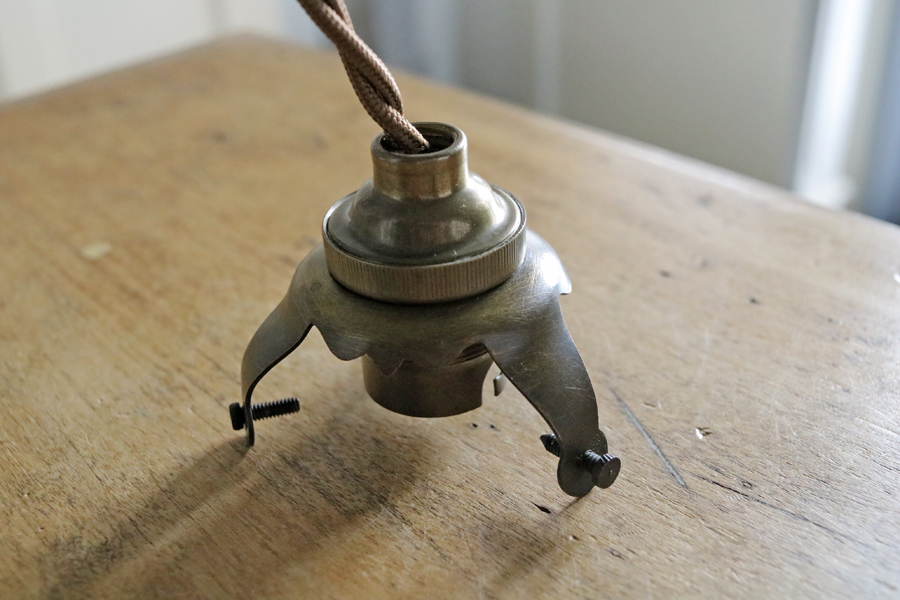 1920年代 フランス アンティーク 飴色 真鍮 ソケット ランプ 1-E*/吊り下げ 北欧 照明 陶器 磁器 イギリス カフェ レトロ アトリエ GT_画像5