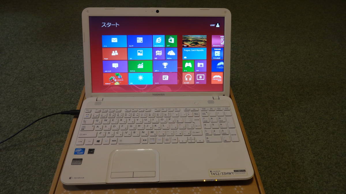 ☆東芝☆dynabook T452/33HWY☆Celeron ULV847/4GB/500GB/DVDスーパーマルチドライブ/無線/カメラ/Office/Windows 8/☆1円スタート☆_画像1