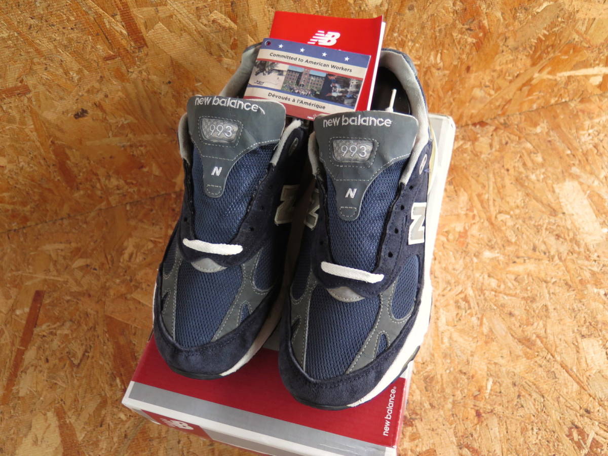 26cm USA製 MR993NV ニューバランス New Balance US8 レザー アメリカ製 990 991 993 スエード 1300 復刻モデル NAVY ネイビー_画像1