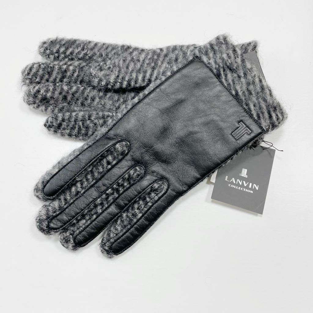  new goods Lanvin gloves sheep leather black L