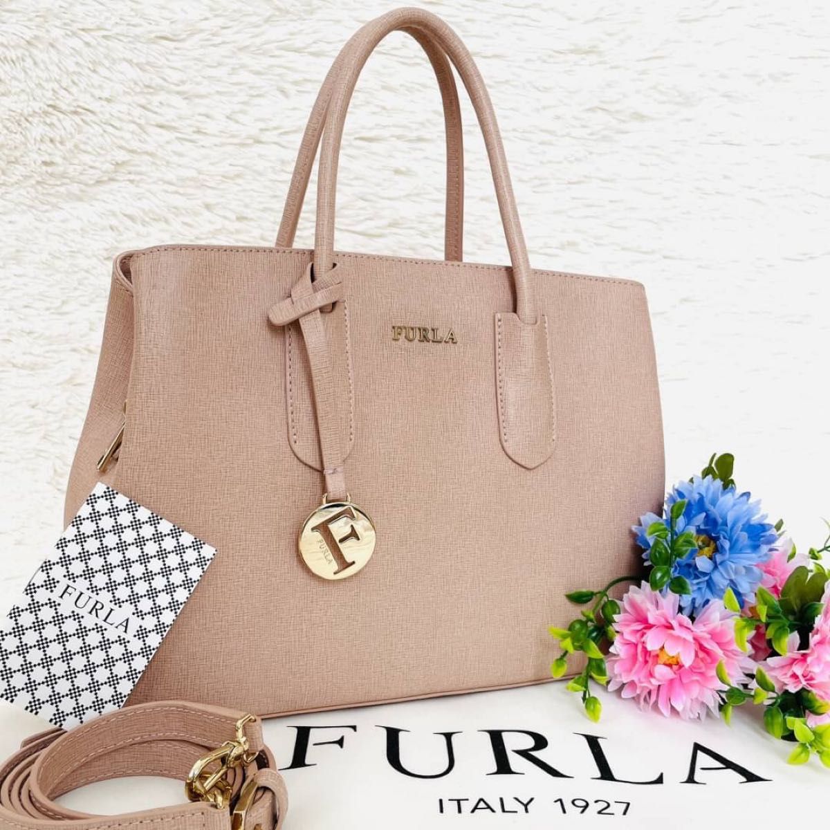 極美品 FURLA フルラ テッサ ハンドバック ショルダーバック 2way-