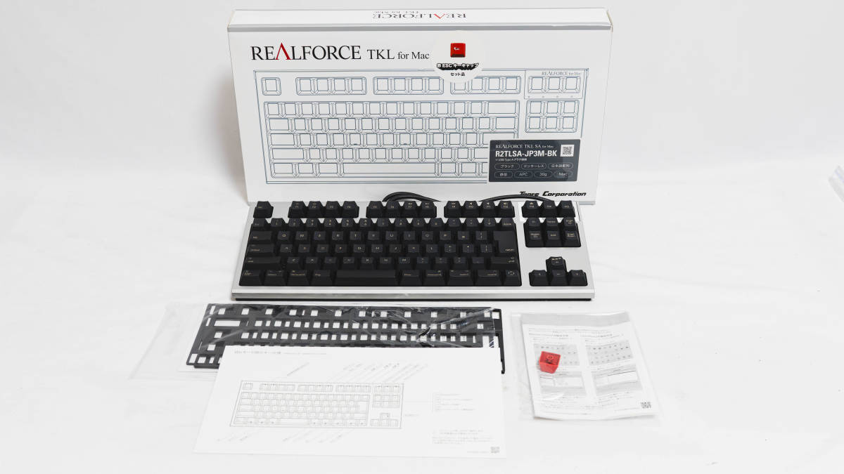 東プレ REALFORCE TKL SA for Mac 英語配列 等荷重 87キー 静音テンキーレスキーボード 無接点スイッチ 有線 昇華印字 シルバー/白_画像1