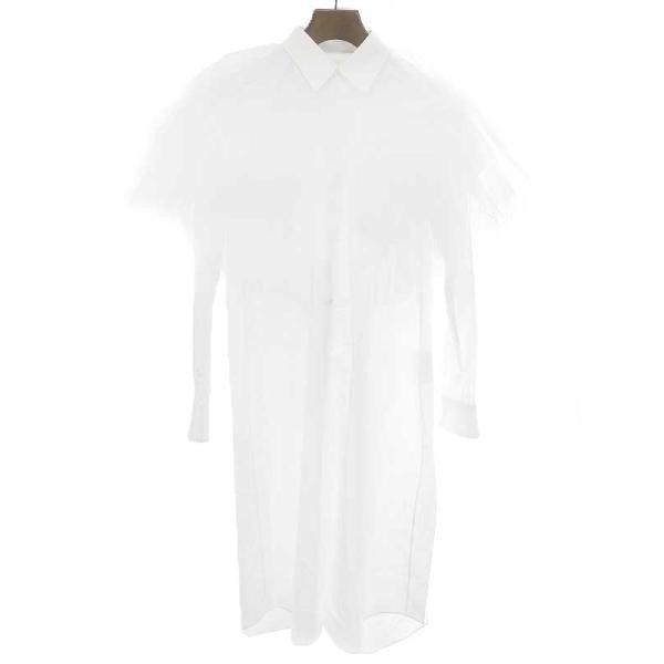 COMME des GARCONS コムデギャルソン 22SS チュールドッキングシャツブラウス ホワイト サイズ:S レディース ITE4OB9K6UC5