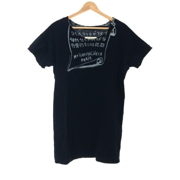 Maison Martin Margiela10 メゾンマルタンマルジェラ10 21SS スクロールロゴプリントTシャツ インディゴブルー サイズ:46 メンズ