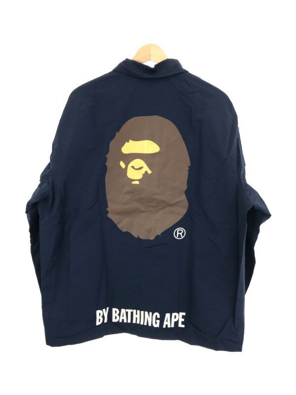 A BATHING APE ア ベイシング エイプ サルプリントナイロンコーチジャケット ネイビー XL IT7YIRT8HCC0_画像2