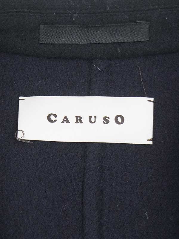 CARUSO カルーゾ CARUSO 2TONE D/F CHETR ウールコート ブラック 44 ITCFMQ4UQAVI_画像3