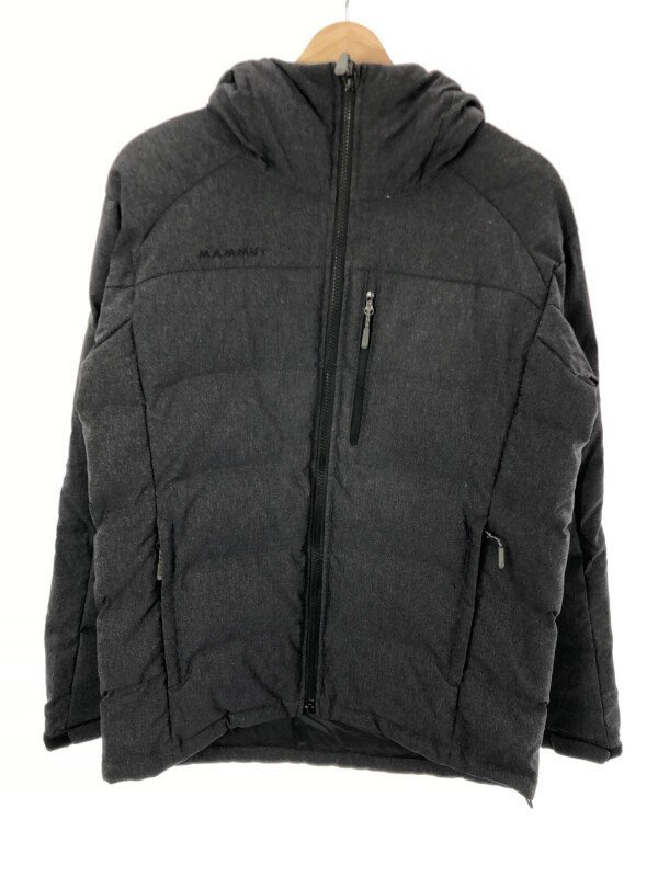 MAMMUT マムート Serac Hoody Herringbone Down ジップアップナイロンダウンジャケット ブラック S ITU580CDI72H_画像1