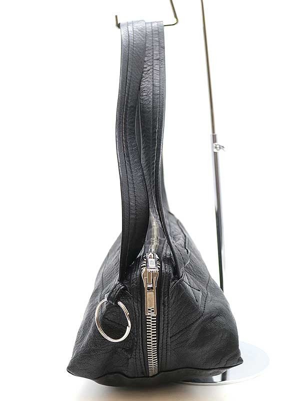 Rick Owens リックオウエンス Solid Leather Shoulder Bag カーフレザーハンドバッグ ブラック ITWJSJYH0EHW_画像3