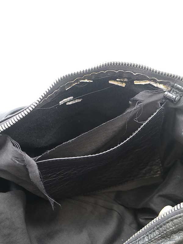 Rick Owens リックオウエンス Solid Leather Shoulder Bag カーフレザーハンドバッグ ブラック ITWJSJYH0EHW_画像7