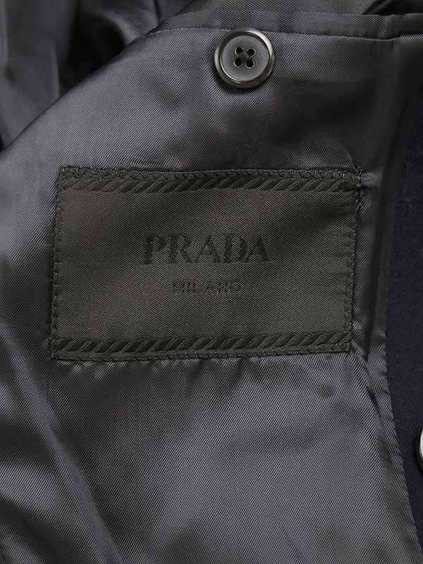 PRADA Prada 22AW двойной breast шерсть tailored jacket UGN194 темно-синий 46 ITIYAK1YLFKL
