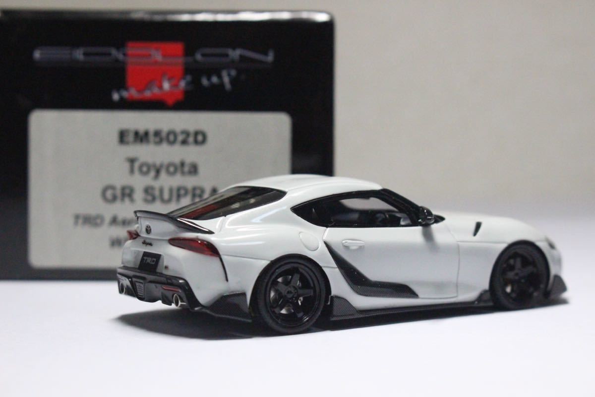 1/43 Make Up Toyota GR Supra 2019 TRD Packag White EM502D EIDOLON / メイクアップ トヨタ GR スープラ 2019 TRD ホワイトアイドロン_画像2