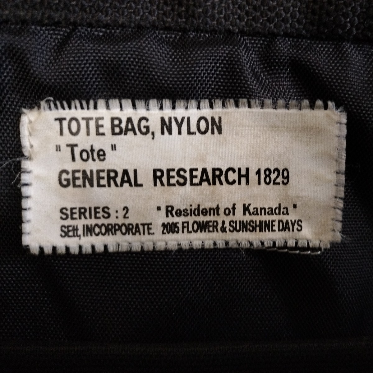 GENERAL RESEARCH 1829 TOTE BAG NYLON リボン付 トートバッグ ショルダーバッグ レコードバッグ 稀少品_画像6