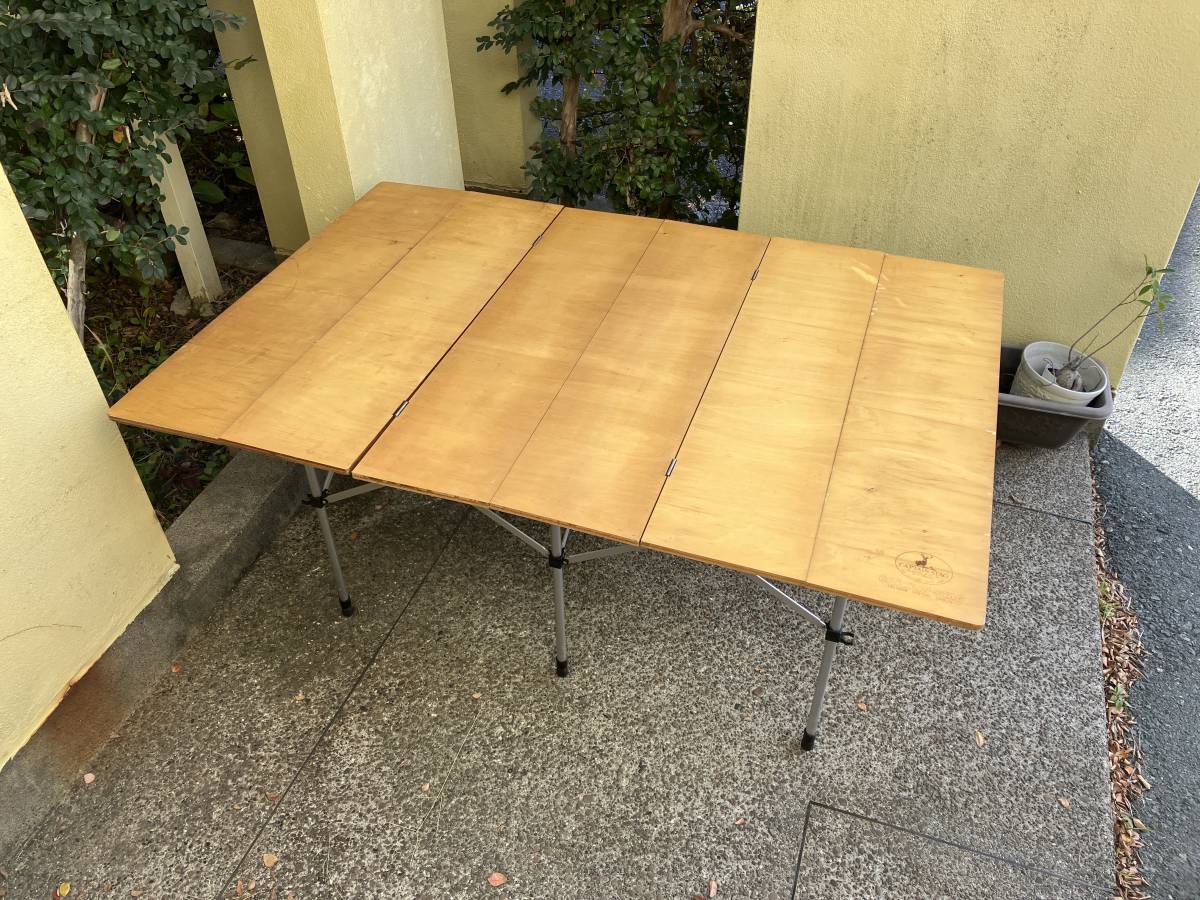 【中古品・送料無料】折りたたみ 木製テーブル アウトドア CAPTAIN STAG（キャプテン スタッグ）_画像1