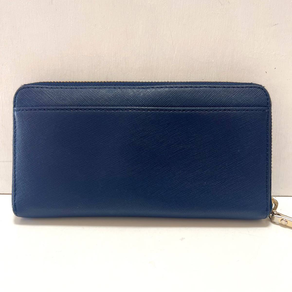 美品 Kate spade ケイトスペード 長財布 デニム×レザー ネイビー