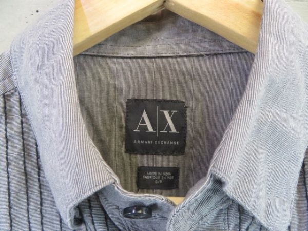 6021m11◆良品です◆A/X◆ARMANI EXCHANGE アルマーニ エクスチェンジ 刺繍ステッチ 長袖コットンシャツ S/ジャケット/コート/メンズ/男性_画像8