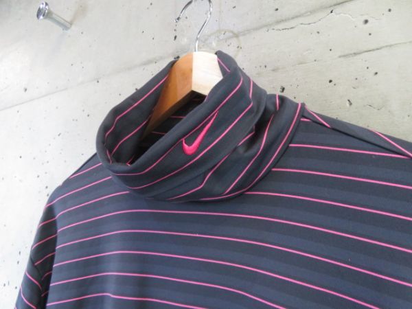 7111s2◆美品です◆吸汗速乾◆NIKE GOLF ナイキゴルフ マリンボーダー ストレッチ 長袖ゴルフシャツ L/ドライシャツ/ポロシャツ/ジャケット_画像2