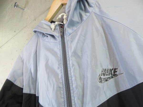 8221m12◆ヴィンテージ◆オレンジスォッシュ◆NIKE ナイキ ナイロンパーカージャケット M/ジャージ/Swoosh/ポロシャツ/風車/古着の画像3