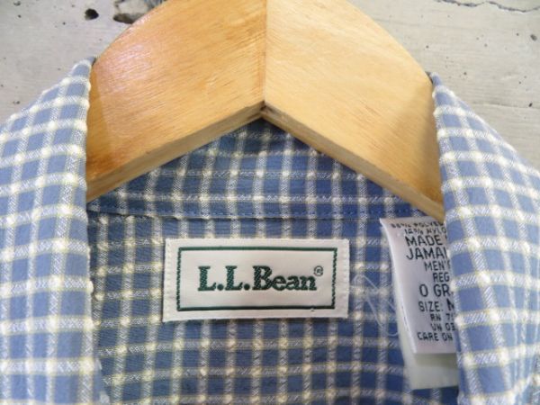 8221m20◆90sヴィンテージ◆ジャマイカ製◆L.L.Bean エルエルビーン 長袖チェックシャツ M/ジャケット/アウトドア/マウンテンパーカー/古着_画像10