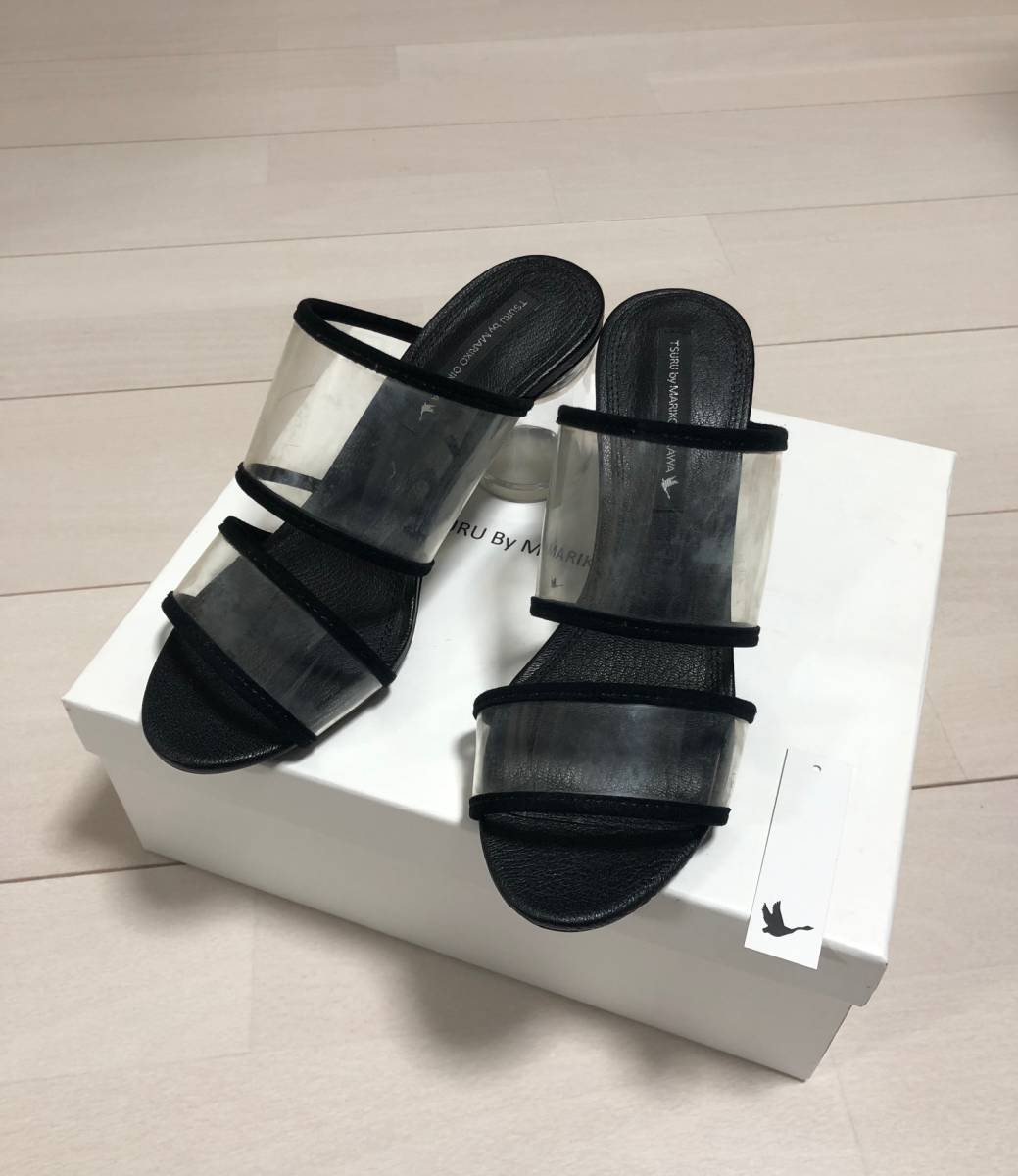  regular price 26400 jpy new goods TSURU by MARIKO OIKAWA Fizz clear sole sandals WW-1212290tsurubaima Rico o squid wa34 black 