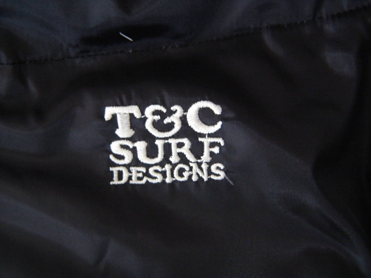 【クリーニング済】タウン＆カントリー T＆C SURF DESIGNS　黒　ダウンフェザー　フード付きブルゾン／ジャンパー　Ｌ　【同梱可】_画像3