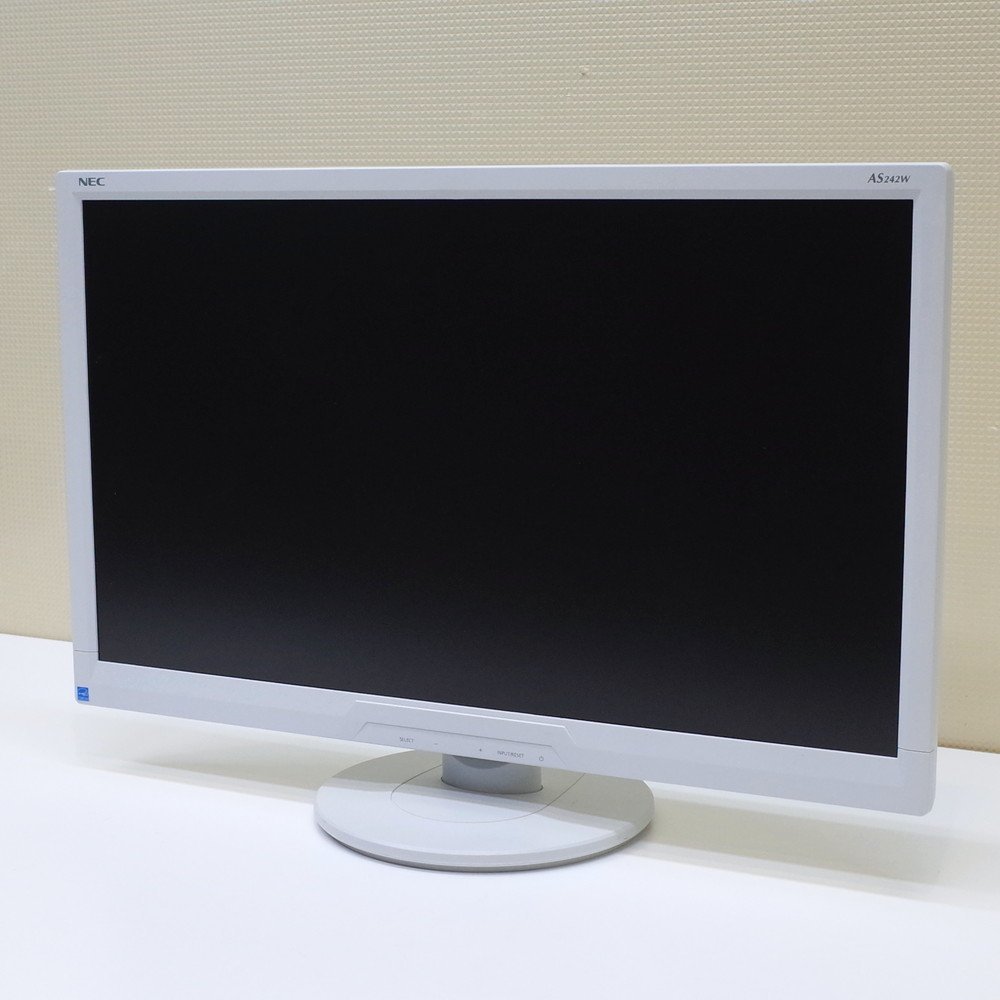 NEC モニター 24インチ LCD-AS242W ホワイト フルHD 非光沢 省エネ 液晶ディスプレイ PC 業務用 OA機器 KK12099 中古オフィス家電_画像2