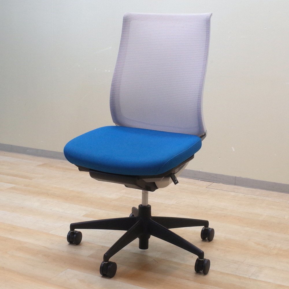 コクヨ ベゼル/Bezel CRS-G2800E10 ターコイズブルー 肘無 オフィスチェア メッシュ 事務椅子 ワーク EG4689 中古オフィス家具