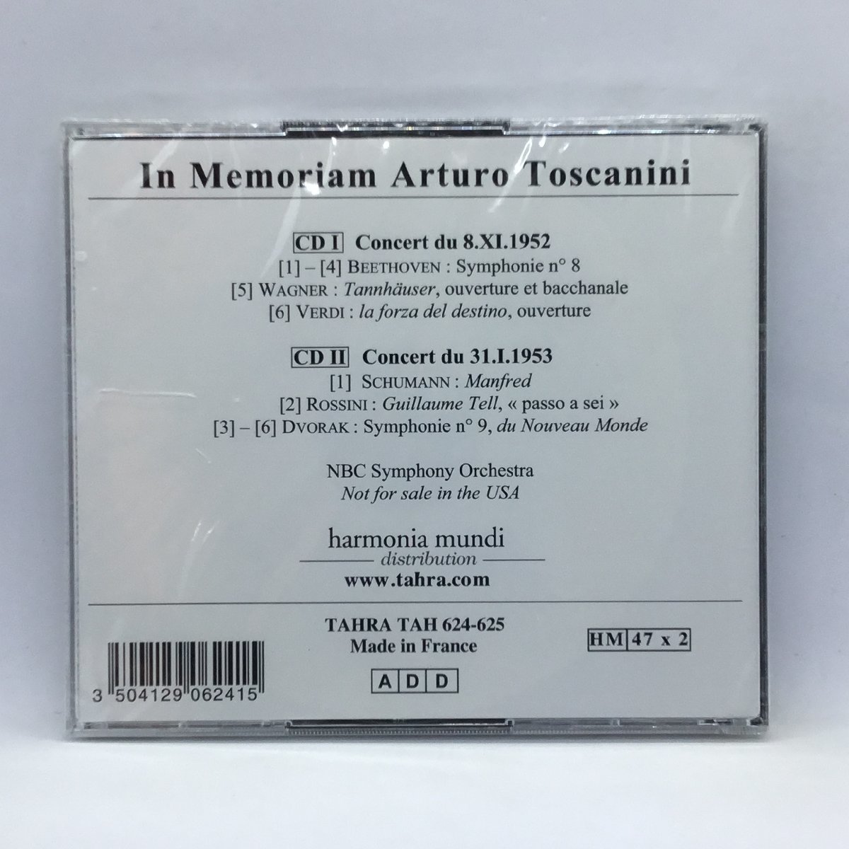 未開封 ◇ In Memoriam Arturo Toscanini (CD) TAH 624-625_画像2