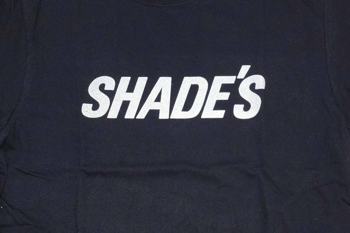 SHADE'Sシェイズ/前後白ラメプリント/黒Tシャツ/デッドストック/L1_画像2