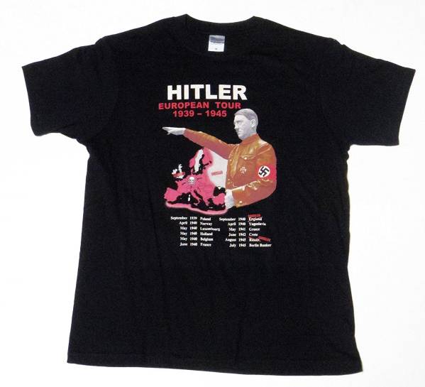 ヒトラー/ヨーロピアンツアー1939~1945Tシャツデッドストック黒L_画像1