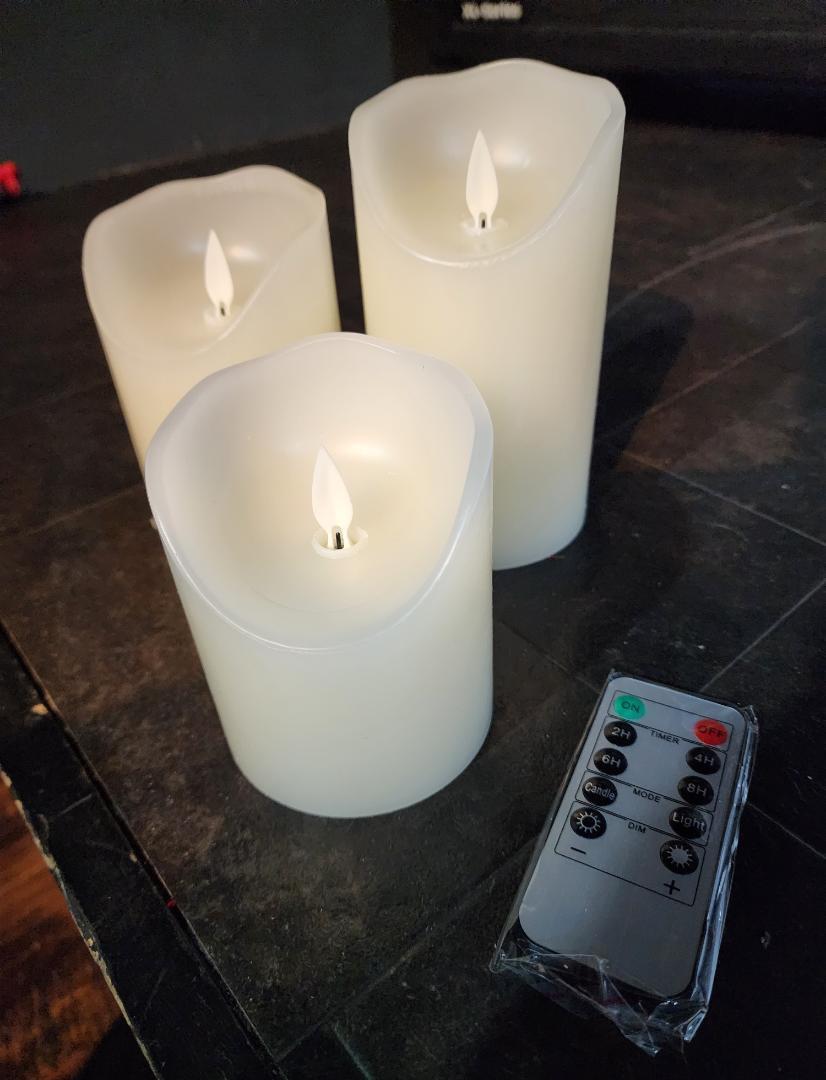  genuine article completely paraffin wax LED candle light 3 point set 3