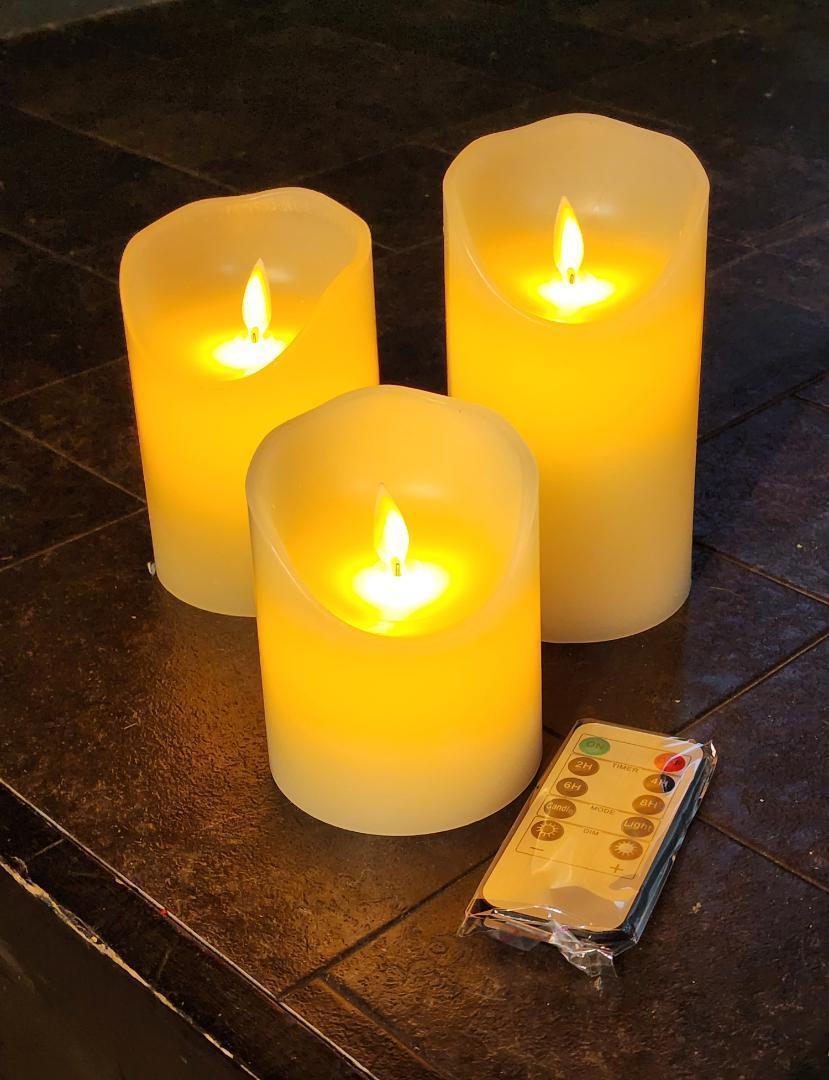  genuine article completely paraffin wax LED candle light 3 point set 3