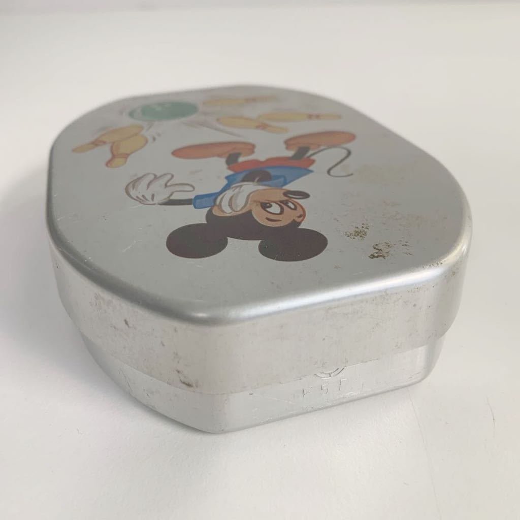  aluminium lunch box Tey nen Disney Mickey Mouse bowling cover attaching box box case storage Vintage retro old tool that time thing 