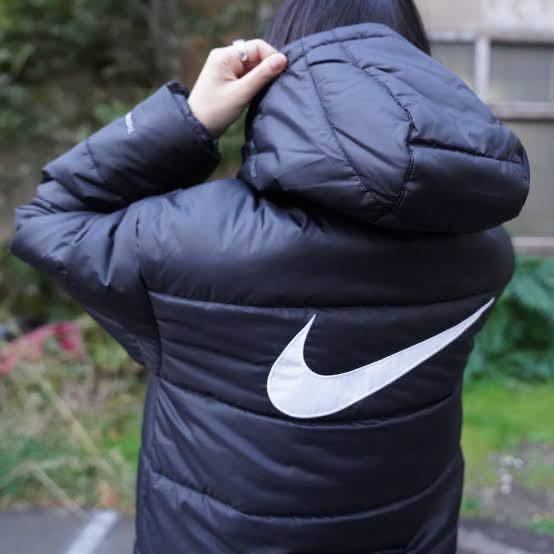 L 新品 NIKE ナイキ レディース ベンチコート 中綿コート 中綿ジャケット ルーズフィット ウィメンズ コア SYN ロングコート スウッシュ 黒_画像10