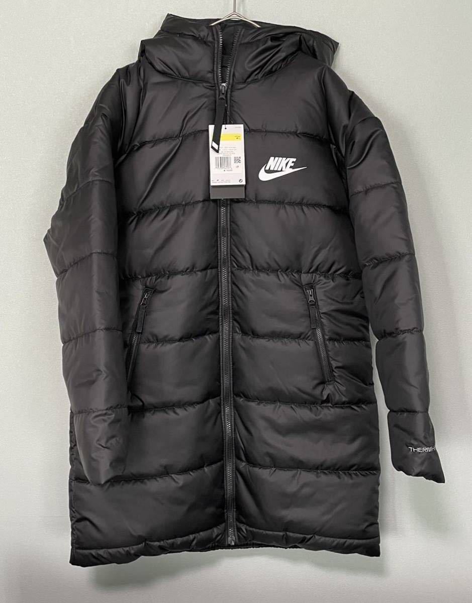 L 新品 NIKE ナイキ レディース ベンチコート 中綿コート 中綿ジャケット ルーズフィット ウィメンズ コア SYN ロングコート スウッシュ 黒_画像6