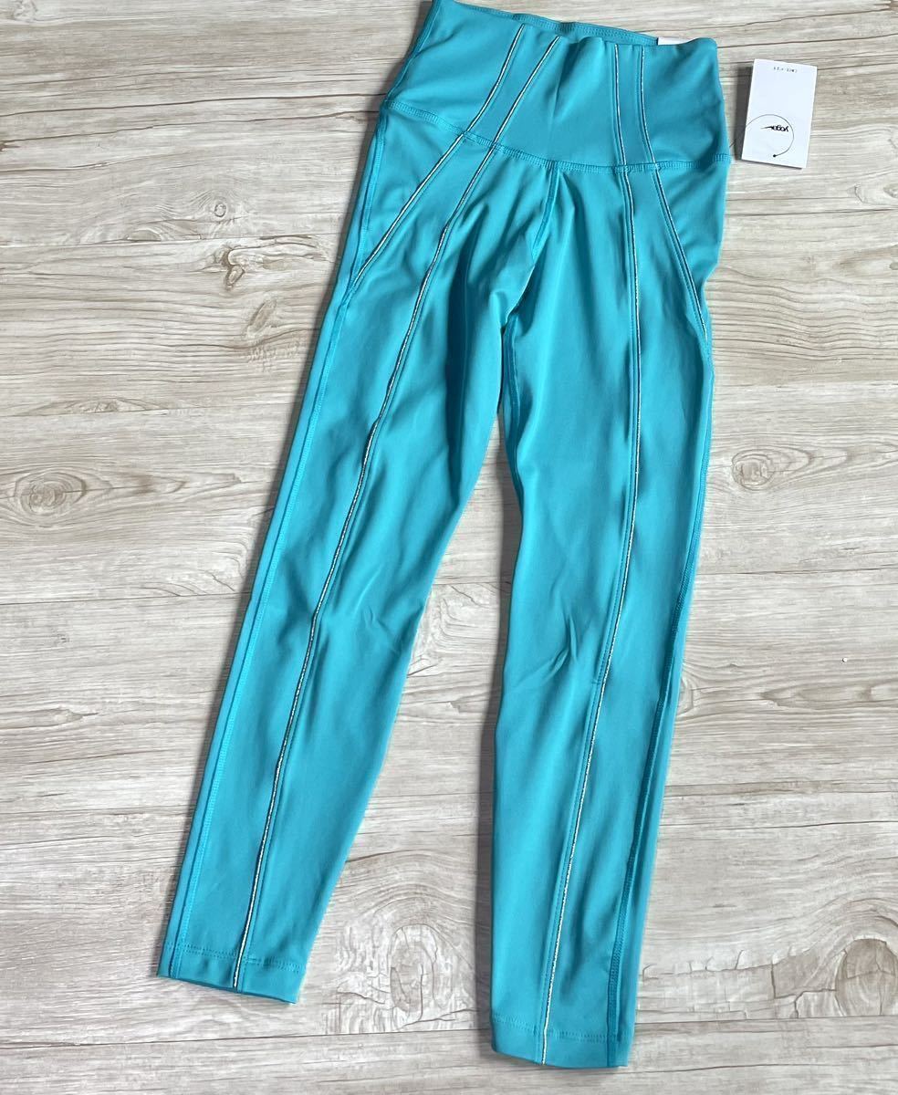 L new goods NIKE Nike leggings yoga tights spats dry metallic wi men's NY DF LUREX 7/8 NFS high laiz turquoise 