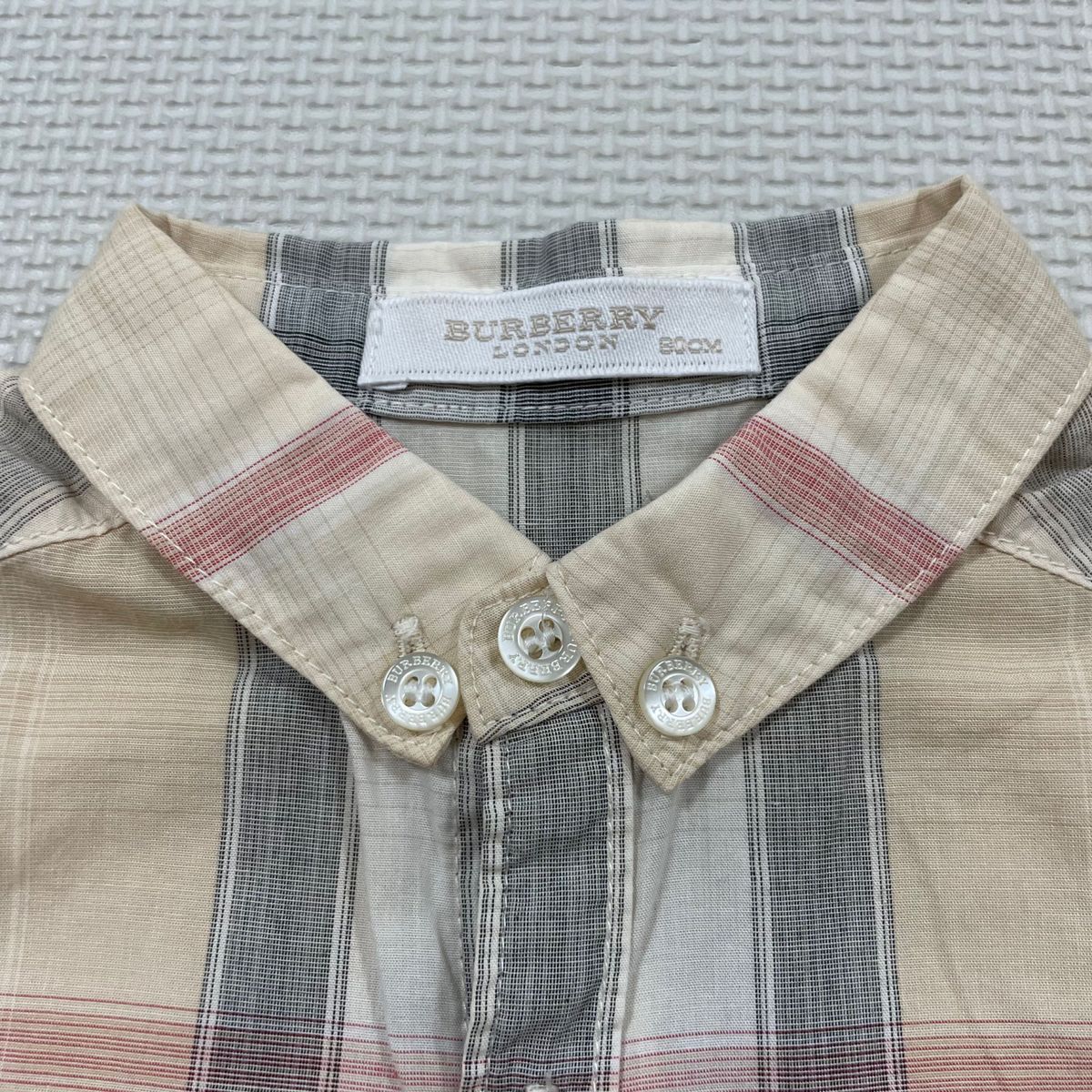美品　バーバリー　襟付きシャツ　ブラウス　ワイシャツ　フォーマルチェック　80 日本製