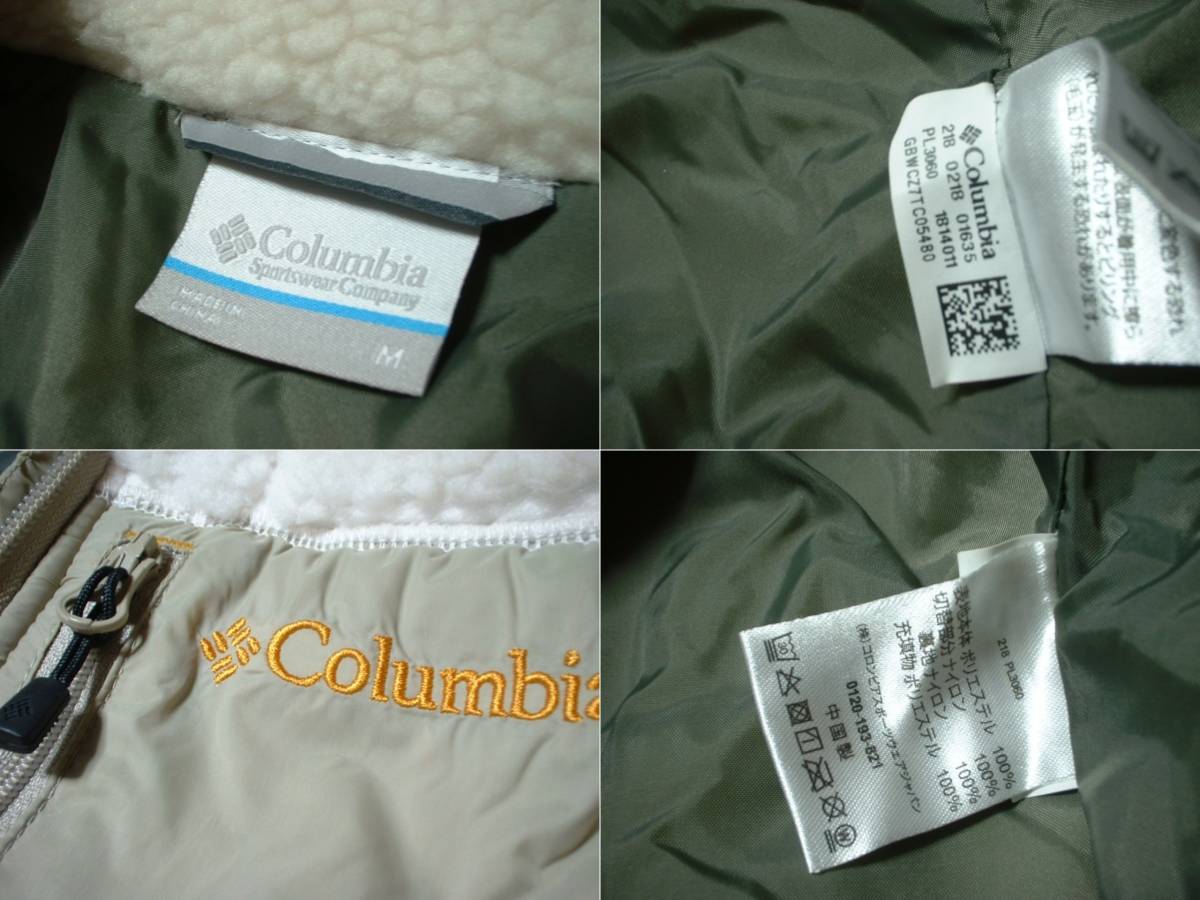Columbiaアーチャーリッジジャケット美品WOMENフリースM正規コロンビアPL3060アイボリーARCHER RIDGE JACKET FLEECE中綿ボアパイル_画像3