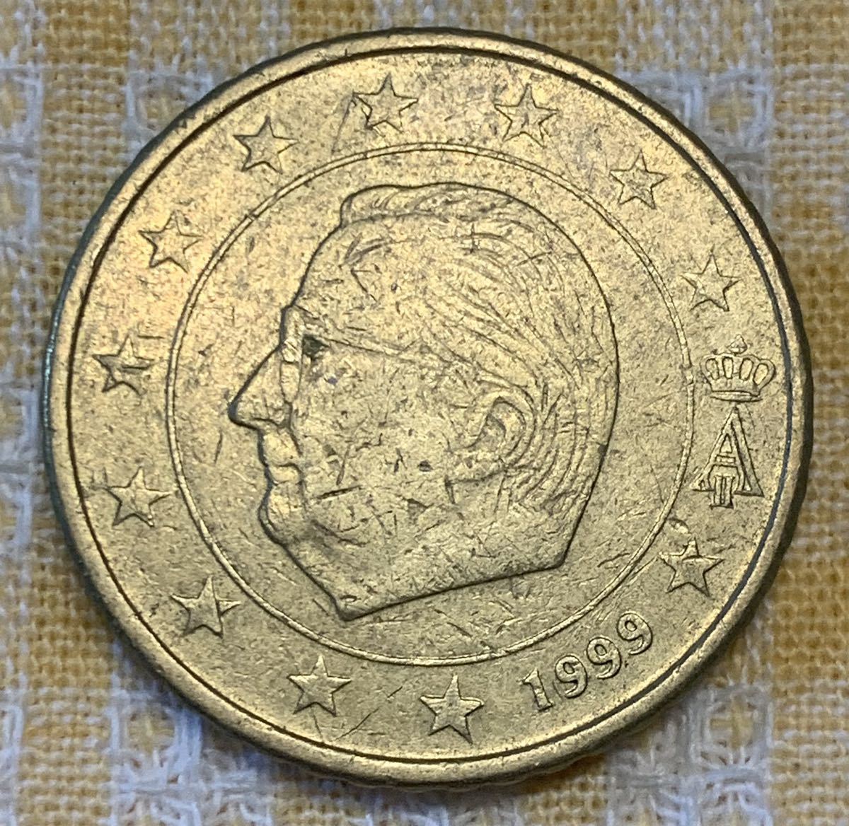 ● 【中古】ユーロセント　ベルギー発行　50ユーロセント　1999年　硬貨　コイン_画像1