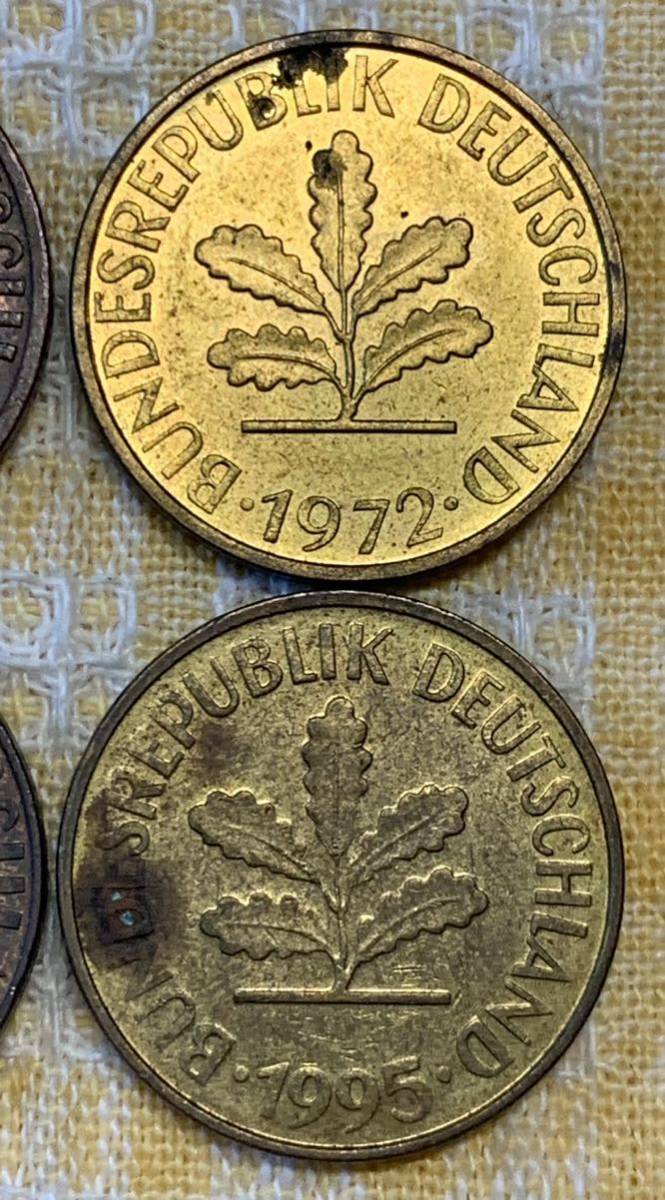 ● 【中古】ドイツ連邦共和国 2、5ペニヒ　計4枚　1969〜1995年　硬貨　コイン、ユーロ発行前_画像6