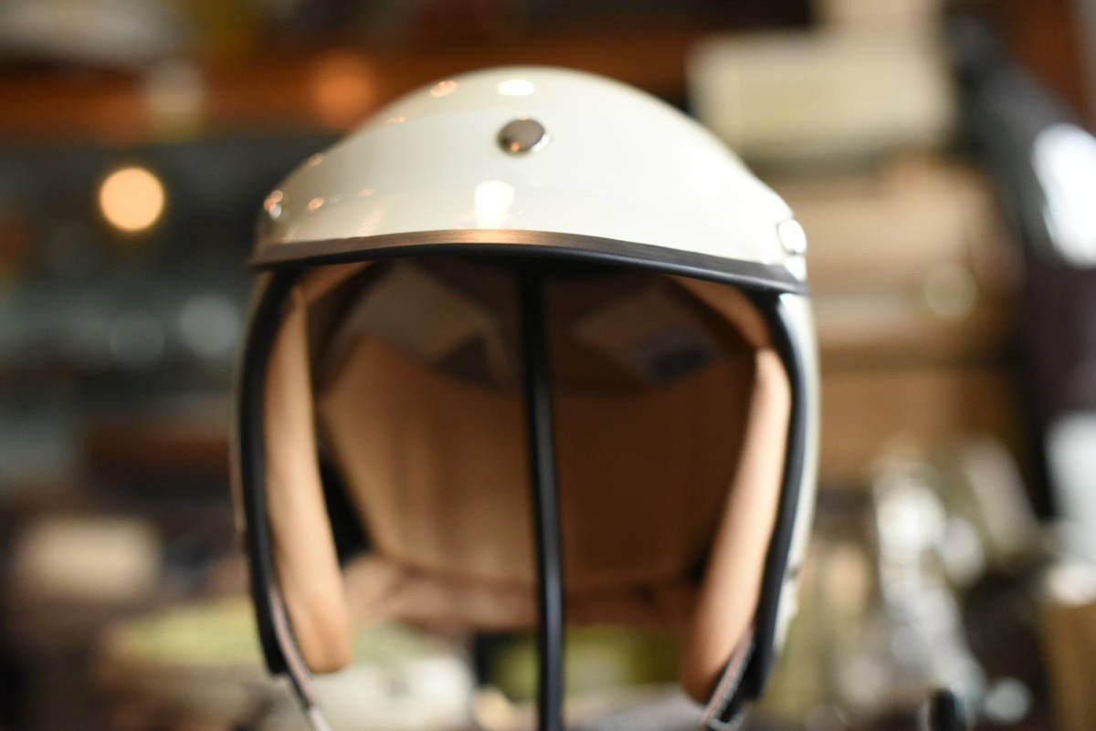 VINTAGE STYLE ヴィンテージ スタイル ジェット ヘルメット　ファイバーシェル 本革製　MADE IN TOKYO　オートバイ　ビンテージ_画像4