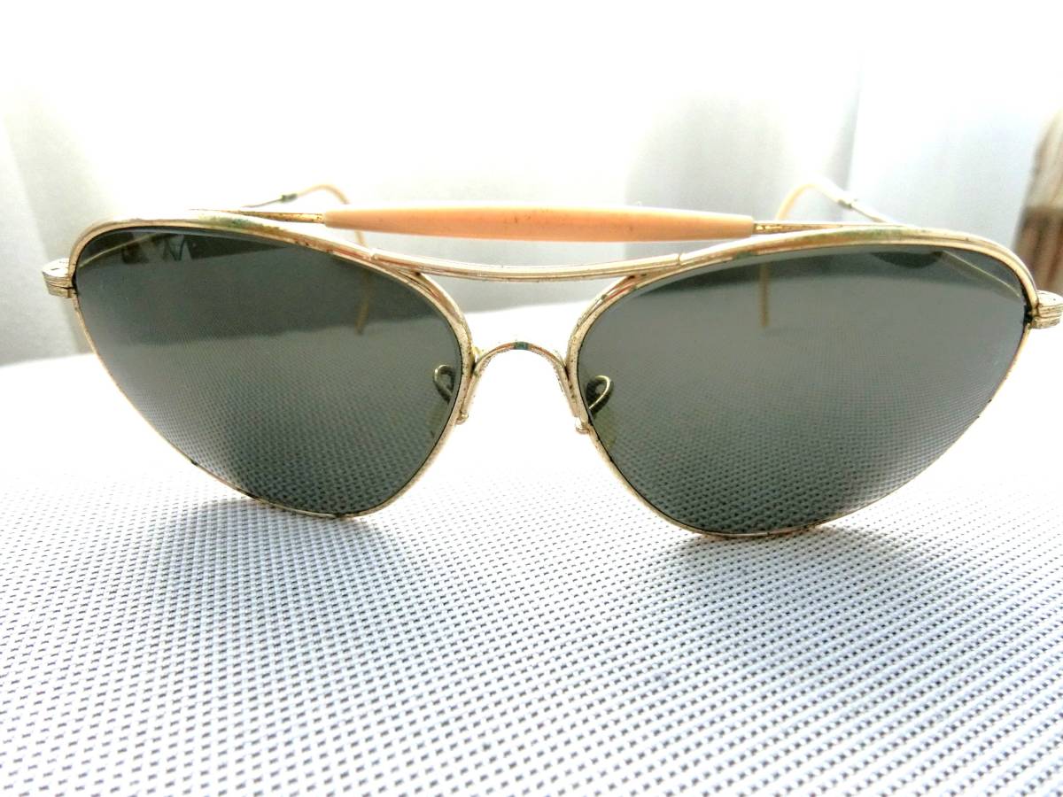 アメリカンオプティカル ガラスレンズ 推定50～60年代 サングラス アビエーター ティアドロップ ヴィンテージ AMERICAN OPTICAL AVIATOR_画像2