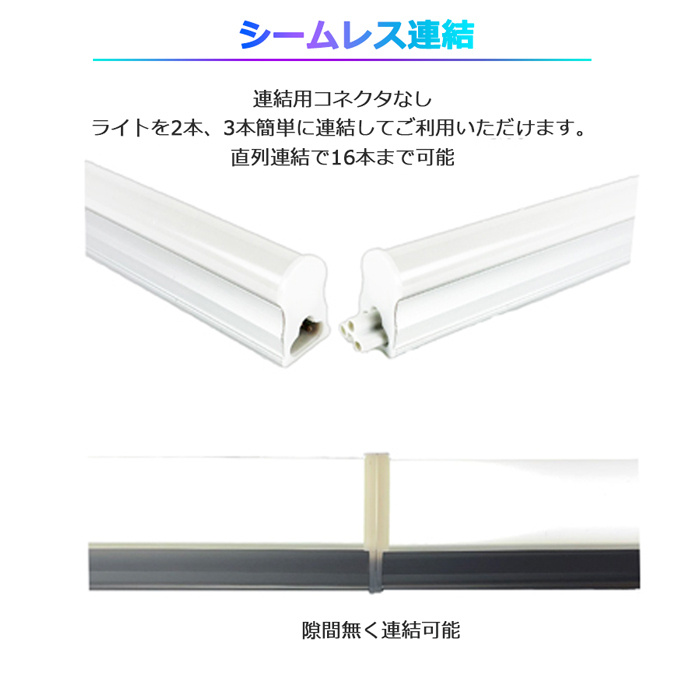 ★新品★LED蛍光灯器具T5 一体型 5本 40W形120cm 対応品 6500K 昼光色 照明 天井 高輝度 発光 省エネ 照明 ライト 工事必要 商品_画像4