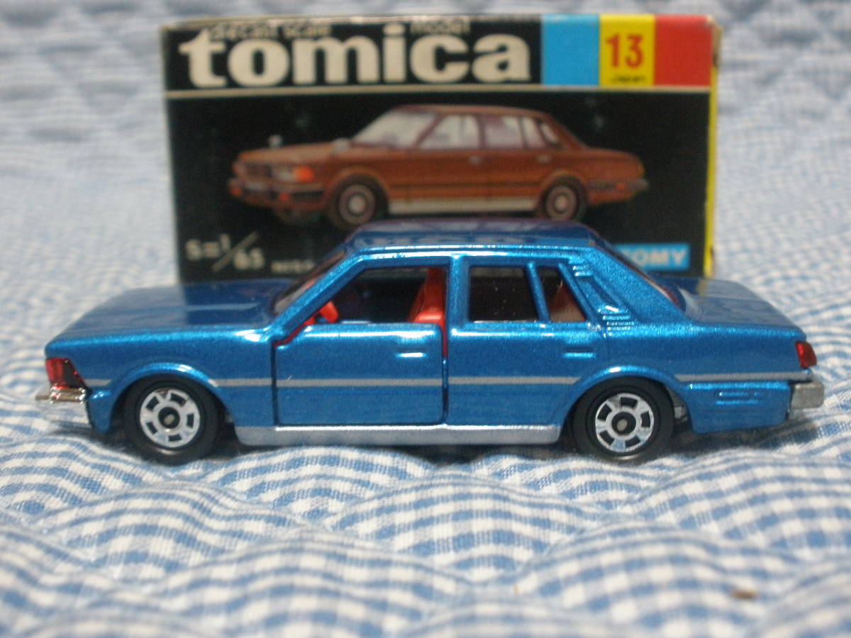 2托米察黑匣子13日產Cedric 280E Brougham在日本托米察1/65 NISSAN CEDRIC 280E布魯厄姆製成 原文:2 トミカ 黒箱 13 ニッサン セドリック 280E ブロアム 日本製 tomica 1/65 NISSAN CEDRIC 280E BROUGHAM