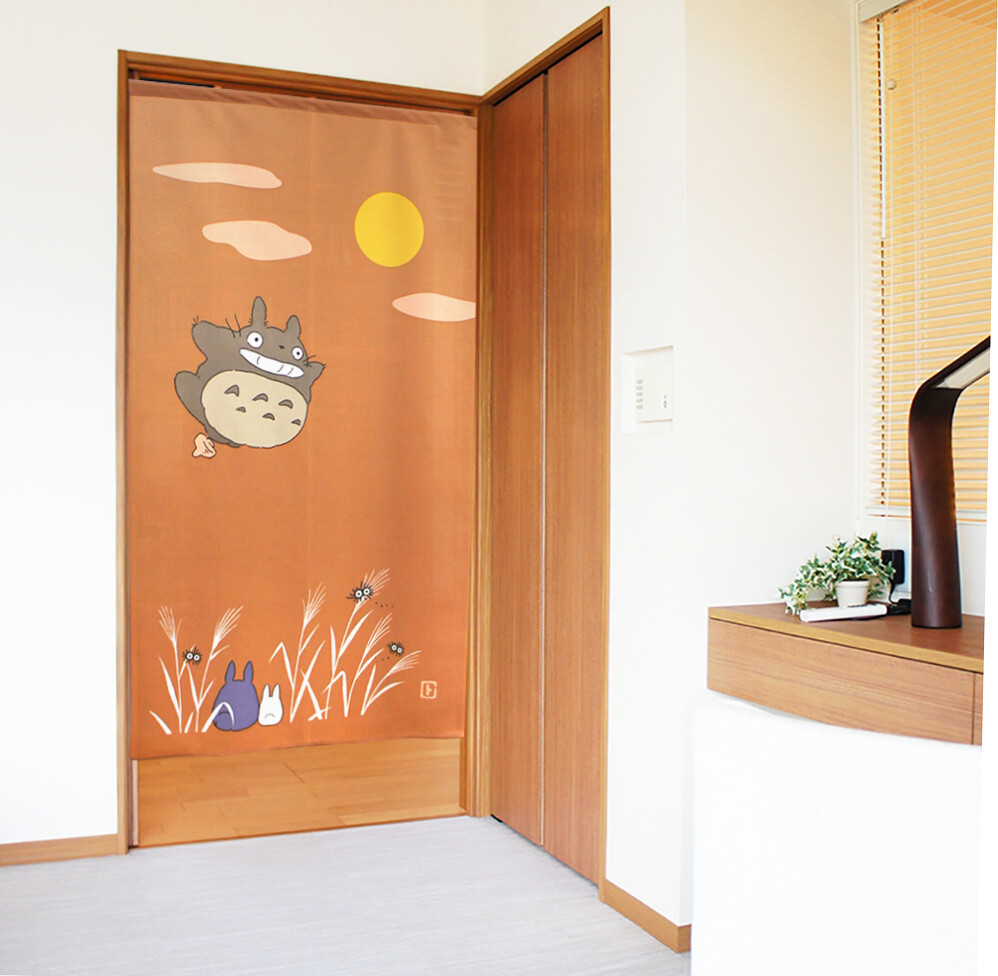 【送料無料】暖簾 となりのトトロ 「みんなでお月見」日本製の画像2