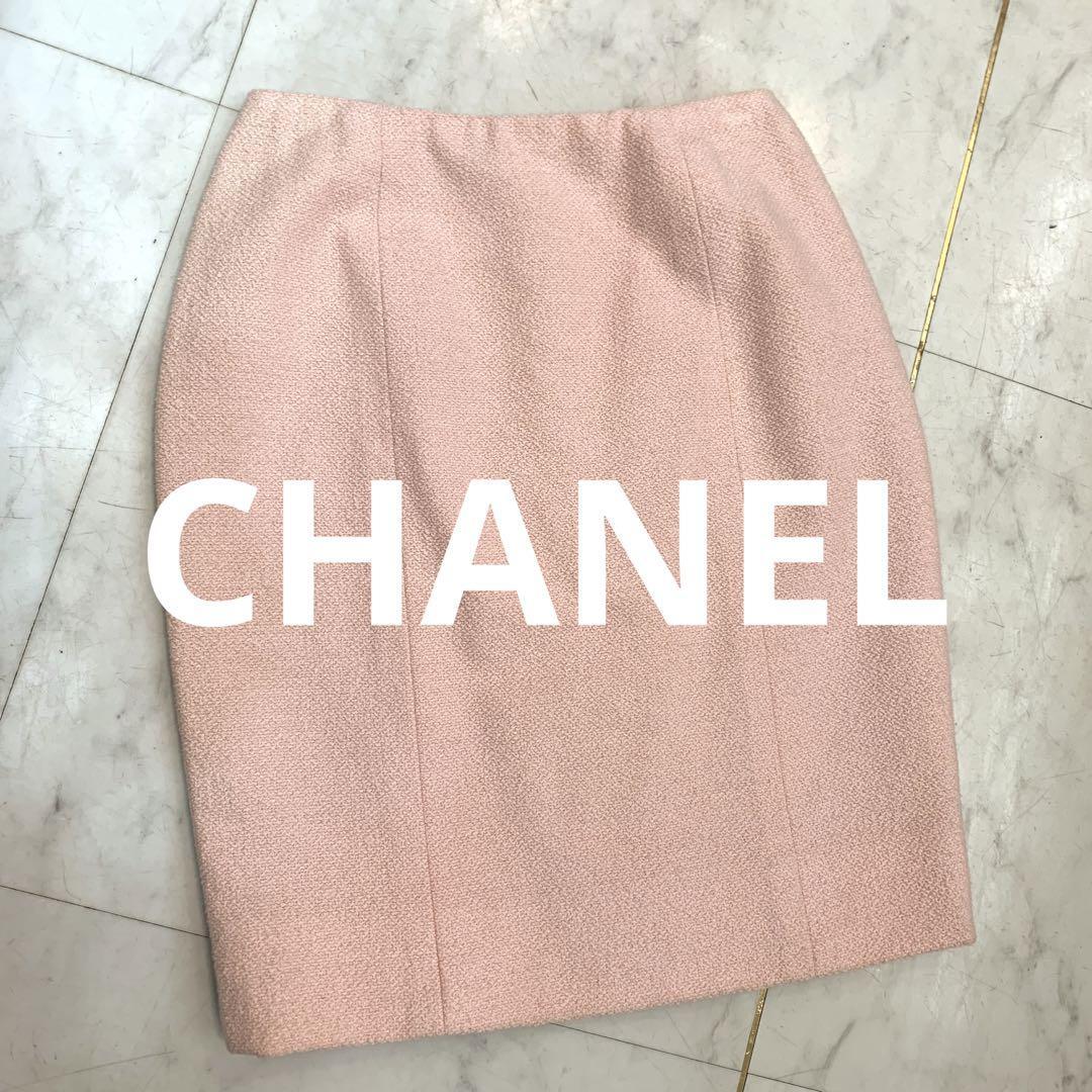 ☆美品☆CHANEL ココボタン ツイードスカート ライトピンク 96P